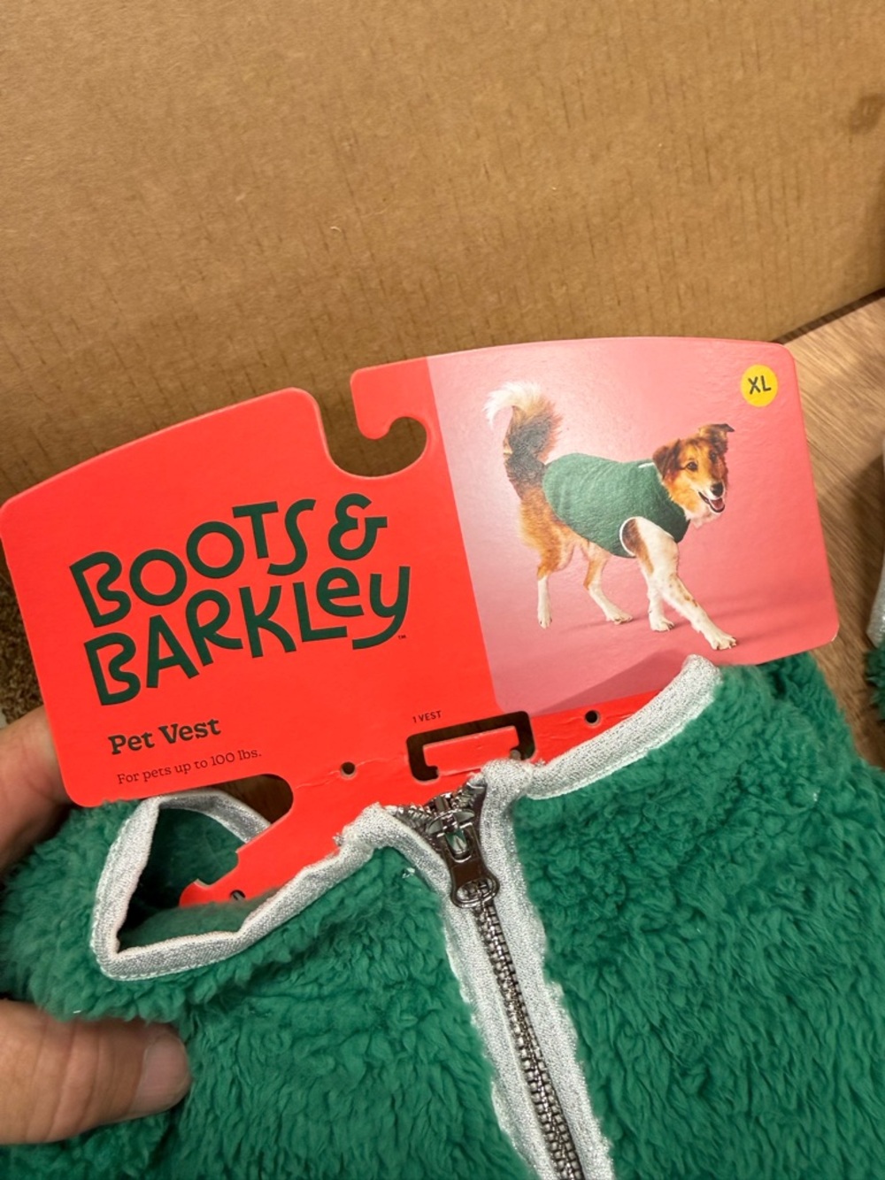 Boots & Barkley Green Fleece‎ Pet Vest
